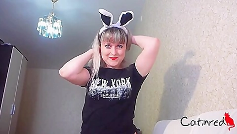 Sexy Bunny Sucking Big Dick And Footjob - Cumshot Closeup
